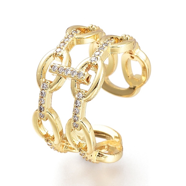 PandaHall Brass Micro Pave Clear Cubic Zirconia Cuff Rings, Open Rings, Wide Band Rings, Long-Lasting Plated, Oval, Golden, US Size 6 3/4...
PandaHall Brass Micro Pave Clear Cubic Zirconia Cuff Rings, Open Rings, Wide Band Rings, Long-Lasting Plated, Oval, Golden, US Size 6 3/4...