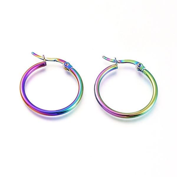PandaHall 201 Stainless Steel Hoop Earrings, with 304 Stainless Steel Pin, Hypoallergenic Earrings, Ring Shape, Rainbow Color, 12 Gauge...
PandaHall 201 Stainless Steel Hoop Earrings, with 304 Stainless Steel Pin, Hypoallergenic Earrings, Ring Shape, Rainbow Color, 12 Gauge...