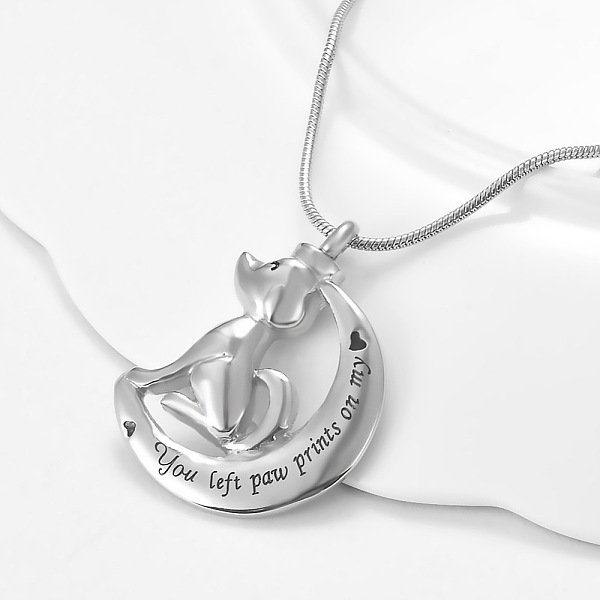 PandaHall 316L Surgical Stainless Steel Moon with Pet Urn Ashes Pendant Necklace, Word You Left Paw Prints On My Heart Memorial Jewelry for...
PandaHall 316L Surgical Stainless Steel Moon with Pet Urn Ashes Pendant Necklace, Word You Left Paw Prints On My Heart Memorial Jewelry for...