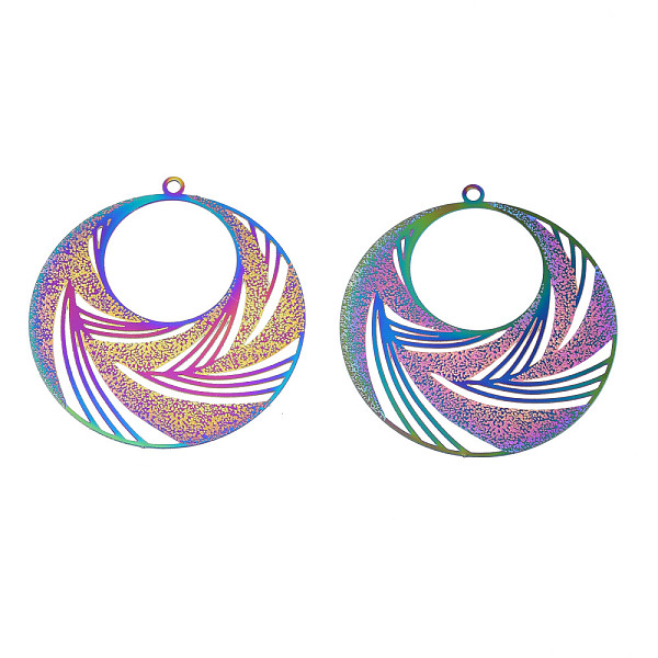 PandaHall Ion Plating(IP) 304 Stainless Steel Filigree Pendants, Etched Metal Embellishments, Flat Round, Rainbow Color, 43x40x0.2mm, Hole...
PandaHall Ion Plating(IP) 304 Stainless Steel Filigree Pendants, Etched Metal Embellishments, Flat Round, Rainbow Color, 43x40x0.2mm, Hole...