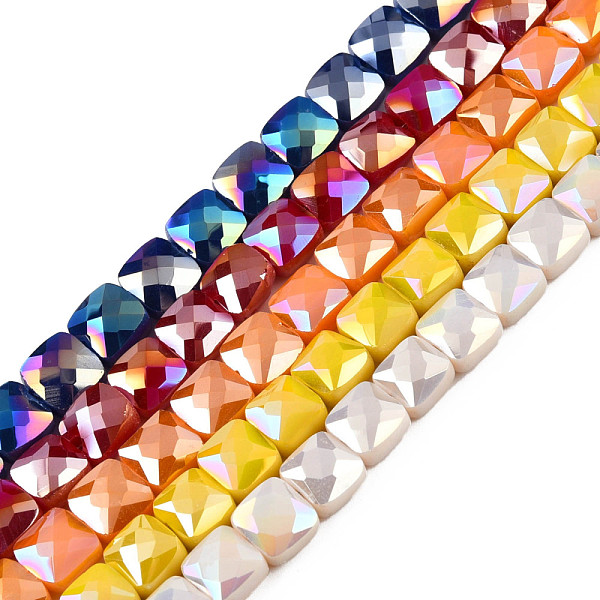 PandaHall Electroplate Opaque Solid Color Glass Beads Strands, AB Color Plated, Faceted, Square, Mixed Color, 6x6x4.5mm, Hole: 1.2mm, about..., Multicolor
PandaHall Electroplate Opaque Solid Color Glass Beads Strands, AB Color Plated, Faceted, Square, Mixed Color, 6x6x4.5mm, Hole: 1.2mm, about..., Multicolor
