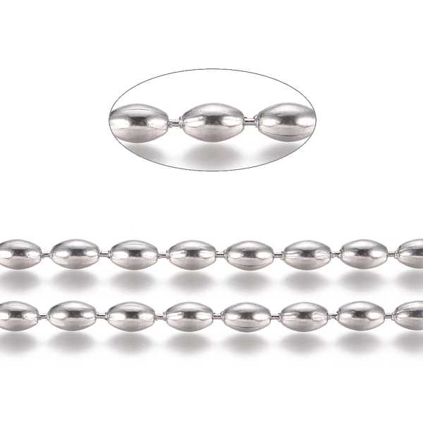 PandaHall 304 Stainless Steel Ball Chains, Stainless Steel Color, Rice: 8x5mm 304 Stainless Steel
PandaHall 304 Stainless Steel Ball Chains, Stainless Steel Color, Rice: 8x5mm 304 Stainless Steel