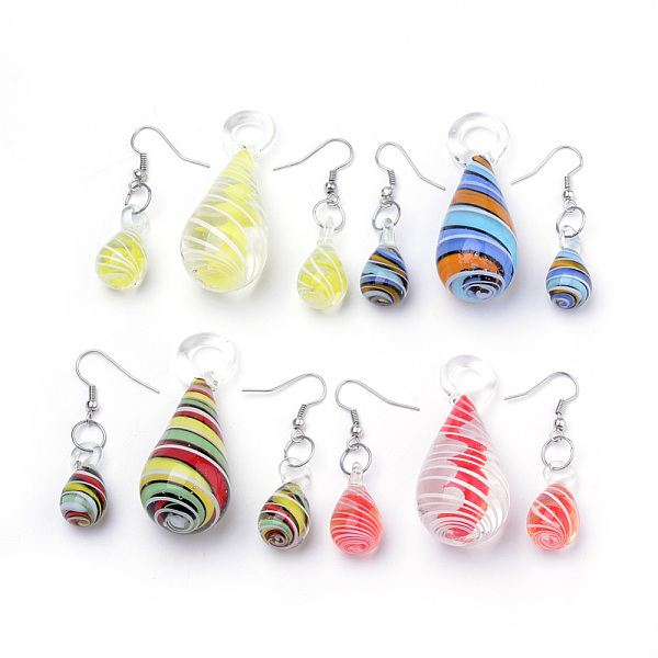 PandaHall Handmade Lampwork Dangle Earrings & Pendants Sets, teardrop, Mixed Color, 52~57x20~22x20~22mm, 12sets/box Lampwork Teardrop..., Multicolor
PandaHall Handmade Lampwork Dangle Earrings & Pendants Sets, teardrop, Mixed Color, 52~57x20~22x20~22mm, 12sets/box Lampwork Teardrop..., Multicolor
