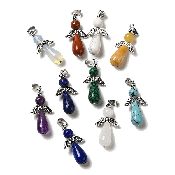PandaHall Natural & Synthetic Natural & Synthetic Mixed Gemstone Pendants, Guardian Angel Charms with Alloy Wings, Mixed Dyed and Undyed...
PandaHall Natural & Synthetic Natural & Synthetic Mixed Gemstone Pendants, Guardian Angel Charms with Alloy Wings, Mixed Dyed and Undyed...