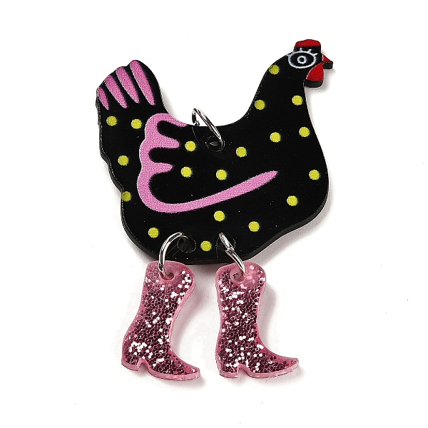 PandaHall Opaque Printed Acrylic Big Pendants, with Platinum Iron Jump Ring, Hen with Glitter Boots Charms, Black, 51.5x34.5x2mm, Hole: 5mm...
PandaHall Opaque Printed Acrylic Big Pendants, with Platinum Iron Jump Ring, Hen with Glitter Boots Charms, Black, 51.5x34.5x2mm, Hole: 5mm...