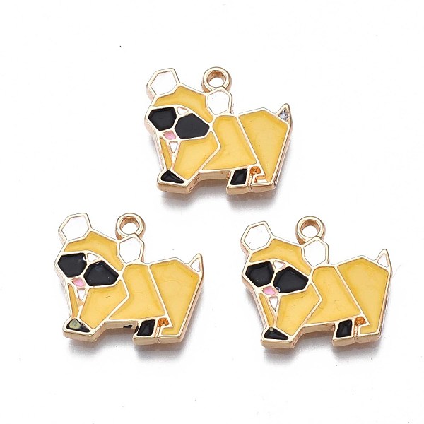 PandaHall Rack Plating Alloy Enamel Pendants, Cadmium Free & Nickel Free & Lead Free, Light Gold, Origami Dog, Gold, 17x19x2mm, Hole: 1.6mm...
PandaHall Rack Plating Alloy Enamel Pendants, Cadmium Free & Nickel Free & Lead Free, Light Gold, Origami Dog, Gold, 17x19x2mm, Hole: 1.6mm...