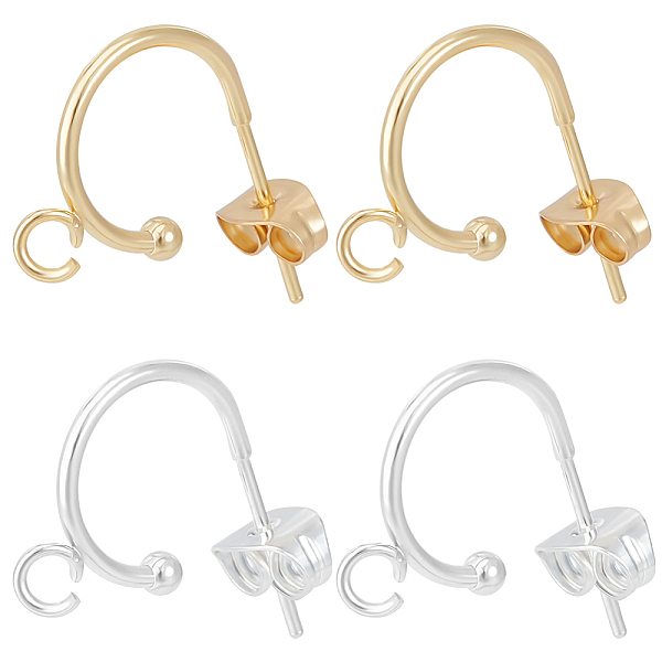 PandaHall Beebeecraft 20Pcs 2 Color 304 Stainless Steel Ring Stud Earrings Findings, Half Hoop Earrings Findings with Loops, with 20Pcs...
PandaHall Beebeecraft 20Pcs 2 Color 304 Stainless Steel Ring Stud Earrings Findings, Half Hoop Earrings Findings with Loops, with 20Pcs...