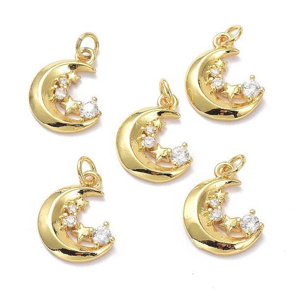 PandaHall Brass Micro Pave Clear Cubic Zirconia Pendants, with Jump Ring, Long-Lasting Plated, Moon, Real 18K Gold Plated, 17x12.5x2.5mm...
PandaHall Brass Micro Pave Clear Cubic Zirconia Pendants, with Jump Ring, Long-Lasting Plated, Moon, Real 18K Gold Plated, 17x12.5x2.5mm...