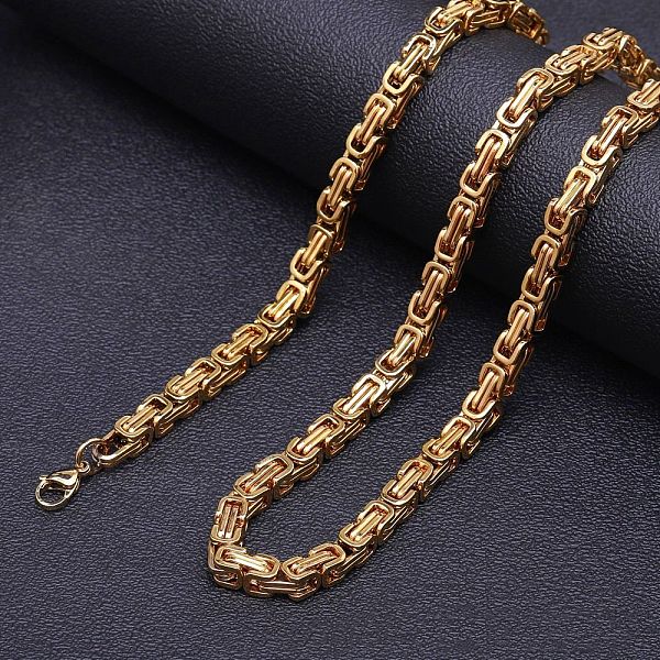 PandaHall Titanium Steel Byzantine Chain Necklaces for Men, Golden, 19.69 inch(50cm) Titanium Steel
PandaHall Titanium Steel Byzantine Chain Necklaces for Men, Golden, 19.69 inch(50cm) Titanium Steel