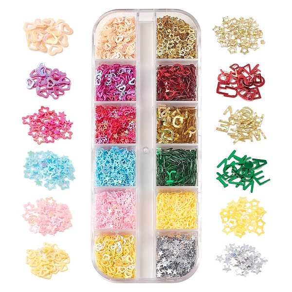 PandaHall 12G 12 Styles Ornament Accessories Plastic Paillette/Sequins Beads, Random Letter & Heart & Star, Mixed Color..., Multicolor
PandaHall 12G 12 Styles Ornament Accessories Plastic Paillette/Sequins Beads, Random Letter & Heart & Star, Mixed Color..., Multicolor