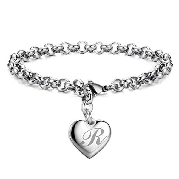 PandaHall Adjustable Brass Charm Bracelets, Heart with Letter R, with Belcher Chain and Lobster Claw Clasps, Platinum, 8-1/2 inch(21.5cm)...
PandaHall Adjustable Brass Charm Bracelets, Heart with Letter R, with Belcher Chain and Lobster Claw Clasps, Platinum, 8-1/2 inch(21.5cm)...