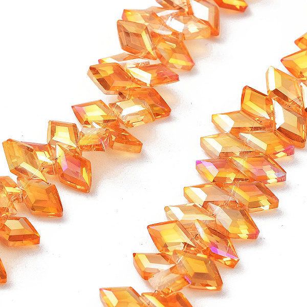 PandaHall Electroplate Rhombus Glass Beads Strands, Faceted, Full Rainbow Plated, Dark Orange, 13x8x4mm, Hole: 1.2mm, about 99~100pcs/strand...
PandaHall Electroplate Rhombus Glass Beads Strands, Faceted, Full Rainbow Plated, Dark Orange, 13x8x4mm, Hole: 1.2mm, about 99~100pcs/strand...