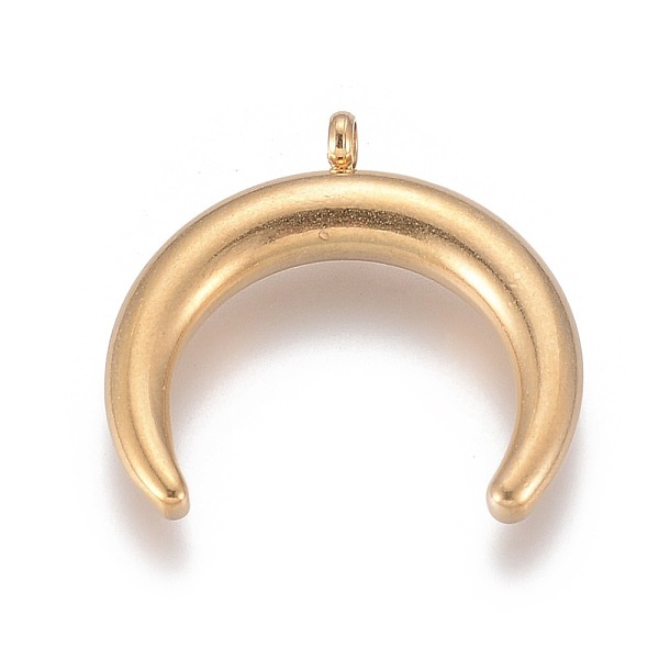 PandaHall 304 Stainless Steel Pendants, Double Horn/Crescent Moon, Golden, 22.5x23x4mm, Hole: 1.8mm 304 Stainless Steel Moon
PandaHall 304 Stainless Steel Pendants, Double Horn/Crescent Moon, Golden, 22.5x23x4mm, Hole: 1.8mm 304 Stainless Steel Moon