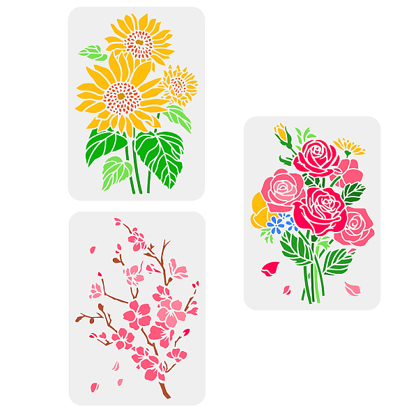 PandaHall FINGERINSPIRE 3 pcs Sunflowers Painting Stencil 8.3x11.7inch Reusable Roses Drawing Template Cherry Blossom Stencil for Decoration...
PandaHall FINGERINSPIRE 3 pcs Sunflowers Painting Stencil 8.3x11.7inch Reusable Roses Drawing Template Cherry Blossom Stencil for Decoration...