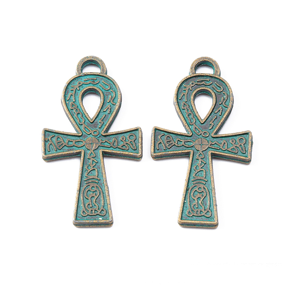 PandaHall Tibetan Style Alloy Pendants, Ankh Cross Charms, Golden & Green Patina, 37x21x2mm Alloy Cross
PandaHall Tibetan Style Alloy Pendants, Ankh Cross Charms, Golden & Green Patina, 37x21x2mm Alloy Cross