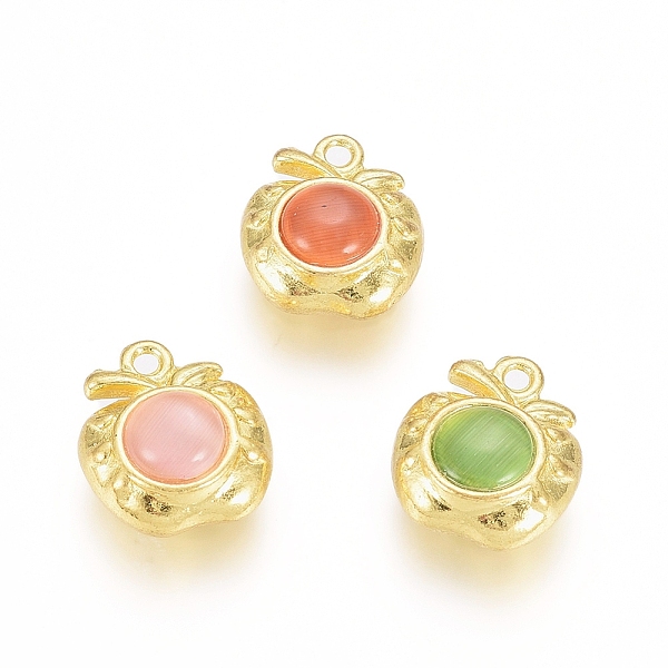 PandaHall Alloy Cat Eye Pendants, Long-Lasting Plated, Apple, Mixed Color, 18.5x15.5x8.5~9.5mm, Hole: 1.8mm Alloy+Cat Eye Fruit Multicolor
PandaHall Alloy Cat Eye Pendants, Long-Lasting Plated, Apple, Mixed Color, 18.5x15.5x8.5~9.5mm, Hole: 1.8mm Alloy+Cat Eye Fruit Multicolor