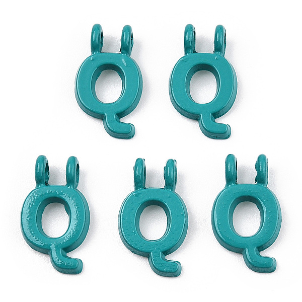 PandaHall Rack Plating Spray Painted Alloy 2-Loop Link Pendants, Letter Charms, Lead Free & Nickel Free & Cadmium Free, Letter.Q..., Cyan
PandaHall Rack Plating Spray Painted Alloy 2-Loop Link Pendants, Letter Charms, Lead Free & Nickel Free & Cadmium Free, Letter.Q..., Cyan
