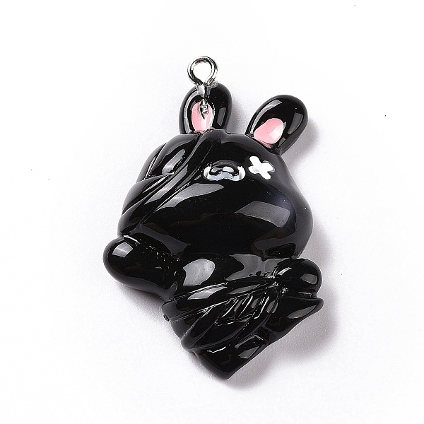 PandaHall Opaque Resin Pendants, Cute Rabbit Charms, with Platinum Tone Iron Loops, Black, 32x27.5x13.5mm, Hole: 2mm Iron+Resin Rabbit Black
PandaHall Opaque Resin Pendants, Cute Rabbit Charms, with Platinum Tone Iron Loops, Black, 32x27.5x13.5mm, Hole: 2mm Iron+Resin Rabbit Black