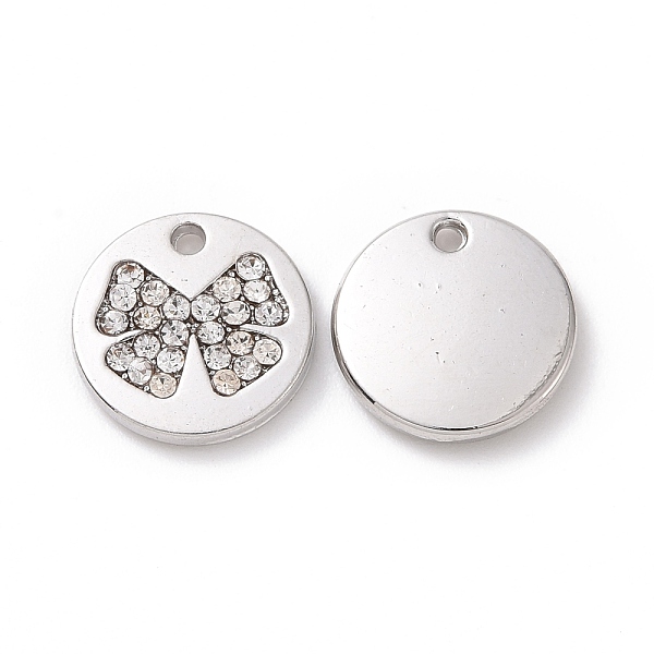 PandaHall Alloy Charms, with Crystal Rhinestone, Flat Round with Bowknot, Platinum, 10x2mm, Hole: 1mm Alloy+Rhinestone Flat Round
PandaHall Alloy Charms, with Crystal Rhinestone, Flat Round with Bowknot, Platinum, 10x2mm, Hole: 1mm Alloy+Rhinestone Flat Round