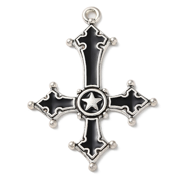 PandaHall Alloy Pendants, with Black Enamel, Antique Silver, Cross with Star Charm, 53.5x38.5x2.5mm, Hole: 2.5mm Alloy+Enamel Cross Black
PandaHall Alloy Pendants, with Black Enamel, Antique Silver, Cross with Star Charm, 53.5x38.5x2.5mm, Hole: 2.5mm Alloy+Enamel Cross Black