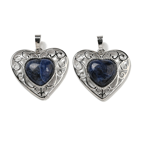 PandaHall Natural Sodalite Peach Love Heart Pendants, Rack Plating Brass Hollow Heart Charms, Cadmium Free & Lead Free, 29.5x30.5x7.5mm...
PandaHall Natural Sodalite Peach Love Heart Pendants, Rack Plating Brass Hollow Heart Charms, Cadmium Free & Lead Free, 29.5x30.5x7.5mm...