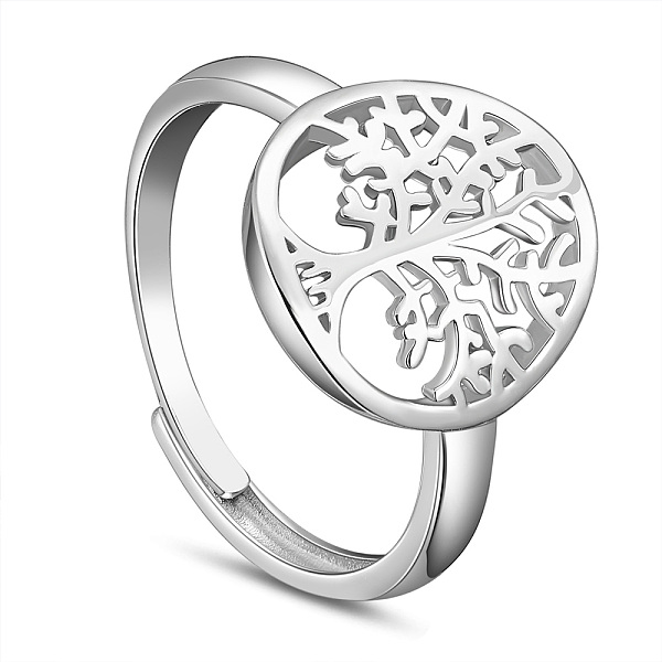 PandaHall SHEGRACE Rhodium Plated 925 Sterling Silver Adjustable Rings, Flat Round with Tree of Life, Platinum, US Size 11 1/4(20.7mm)...
PandaHall SHEGRACE Rhodium Plated 925 Sterling Silver Adjustable Rings, Flat Round with Tree of Life, Platinum, US Size 11 1/4(20.7mm)...