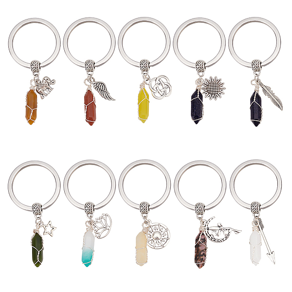 PandaHall Double Terminated Point Gemstone Pendant Keychain with Tibetan Style Alloy Charm, with 304 Stainless Steel Keychain Clasp...
PandaHall Double Terminated Point Gemstone Pendant Keychain with Tibetan Style Alloy Charm, with 304 Stainless Steel Keychain Clasp...