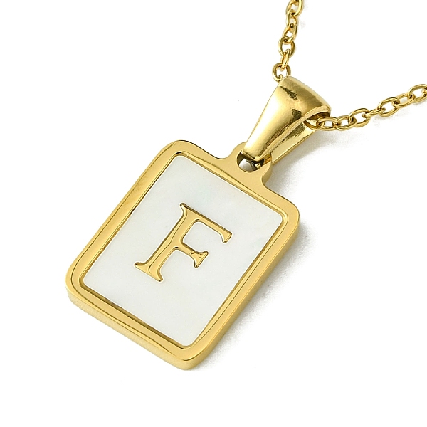 PandaHall Ion Plating(IP) Rectangle with Initial Letter 304 Stainless Steel Pendant Necklace, white Shell, Real 18K Gold Plated, Letter F...
PandaHall Ion Plating(IP) Rectangle with Initial Letter 304 Stainless Steel Pendant Necklace, white Shell, Real 18K Gold Plated, Letter F...