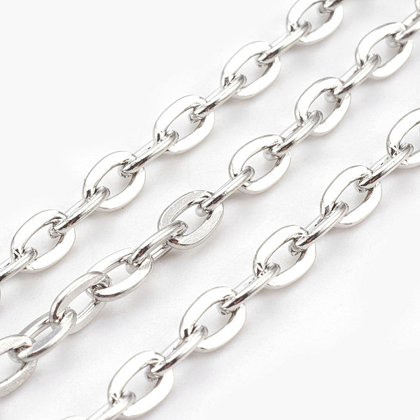 PandaHall Iron Cable Chains, Unwelded, Flat Oval, Cadmium Free & Lead Free, Platinum Color, 7x5.1x1.2mm Iron
PandaHall Iron Cable Chains, Unwelded, Flat Oval, Cadmium Free & Lead Free, Platinum Color, 7x5.1x1.2mm Iron