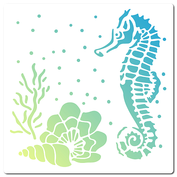 PandaHall PET Plastic Hollow Out Drawing Painting Stencils Templates, Square, Sea Horse Pattern, 18x18cm Plastic Sea Horse
PandaHall PET Plastic Hollow Out Drawing Painting Stencils Templates, Square, Sea Horse Pattern, 18x18cm Plastic Sea Horse