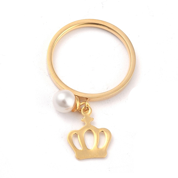 PandaHall Dual-use Items, 304 Stainless Steel Finger Rings or Pendants, with Plastic Round Beads, Crown, White, Golden, US Size 5~9...
PandaHall Dual-use Items, 304 Stainless Steel Finger Rings or Pendants, with Plastic Round Beads, Crown, White, Golden, US Size 5~9...