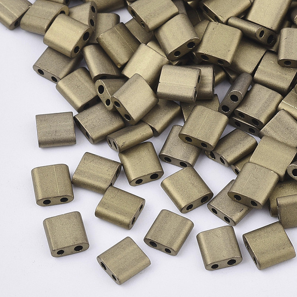 PandaHall 2-Hole Glass Seed Beads, Frosted Colours, Square, Dark Goldenrod, 5x4.5~5.5x2~2.5mm, Hole: 0.5~0.8mm, about 1180pcs/bag Glass..., Gold
PandaHall 2-Hole Glass Seed Beads, Frosted Colours, Square, Dark Goldenrod, 5x4.5~5.5x2~2.5mm, Hole: 0.5~0.8mm, about 1180pcs/bag Glass..., Gold