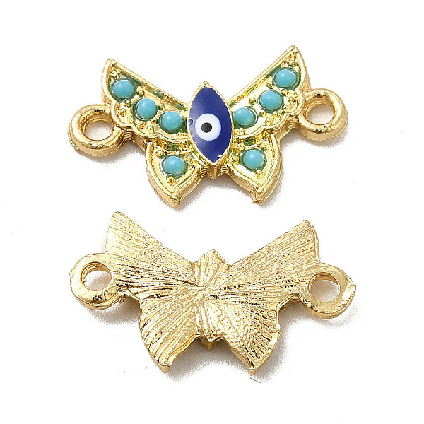 PandaHall Alloy Enamel Connector Charms, Butterfly Links with Blue Evil Eye, with Synthetic Turquoise, Golden, 12.5x21.5x2.5mm, Hole: 2mm...
PandaHall Alloy Enamel Connector Charms, Butterfly Links with Blue Evil Eye, with Synthetic Turquoise, Golden, 12.5x21.5x2.5mm, Hole: 2mm...
