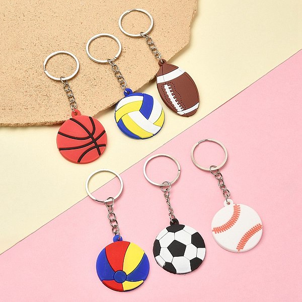 PandaHall 6Pcs 6 Styles PVC Plastic Pendant Keychain, Sports Goods Keychain, with Platinum Plated Iron Split Key Rings, Mixed Shapes..., Multicolor
PandaHall 6Pcs 6 Styles PVC Plastic Pendant Keychain, Sports Goods Keychain, with Platinum Plated Iron Split Key Rings, Mixed Shapes..., Multicolor