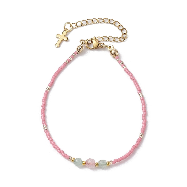 PandaHall Natural Rose Quartz & Green Aventurine & Glass Seed Beaded Bracelets, 7-3/8 inch(18.7cm) Glass Round
PandaHall Natural Rose Quartz & Green Aventurine & Glass Seed Beaded Bracelets, 7-3/8 inch(18.7cm) Glass Round