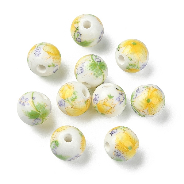 PandaHall Handmade Printed Porcelain Round Beads, with Flower Pattern, Yellow, 10mm, Hole: 2mm Porcelain Round Yellow
PandaHall Handmade Printed Porcelain Round Beads, with Flower Pattern, Yellow, 10mm, Hole: 2mm Porcelain Round Yellow