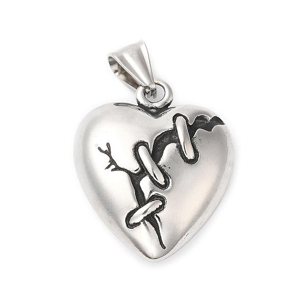 PandaHall 304 Stainless Steel Pendants, Mended Heart Charms, Antique Silver, 40mm, Hole: 9x4.5mm 304 Stainless Steel Heart
PandaHall 304 Stainless Steel Pendants, Mended Heart Charms, Antique Silver, 40mm, Hole: 9x4.5mm 304 Stainless Steel Heart