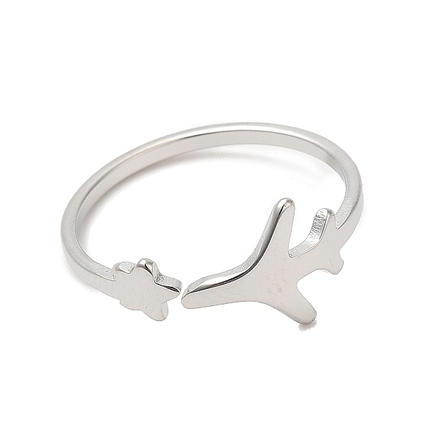 PandaHall 304 Stainless Steel Star & Airplane Open Cuff Ring for Women, Stainless Steel Color, US Size 6(16.5mm) 304 Stainless Steel
PandaHall 304 Stainless Steel Star & Airplane Open Cuff Ring for Women, Stainless Steel Color, US Size 6(16.5mm) 304 Stainless Steel