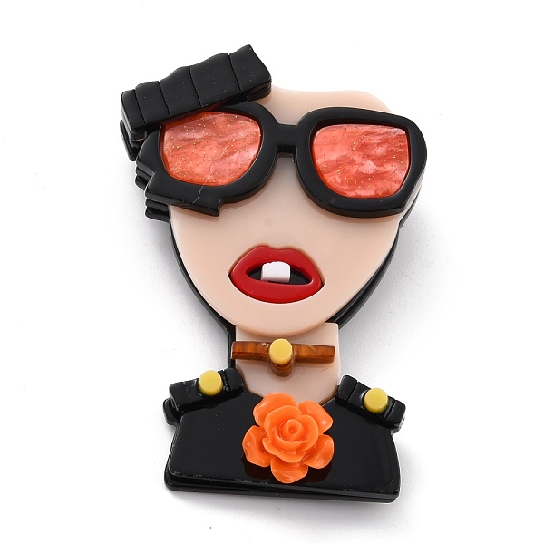 PandaHall Fashion Girl with Glasses Brooch, Creative Acrylic Safety Lapel Pin for Backpack Clothes, Black, 64x44x11mm, Pin:0.6mm Acrylic...
PandaHall Fashion Girl with Glasses Brooch, Creative Acrylic Safety Lapel Pin for Backpack Clothes, Black, 64x44x11mm, Pin:0.6mm Acrylic...