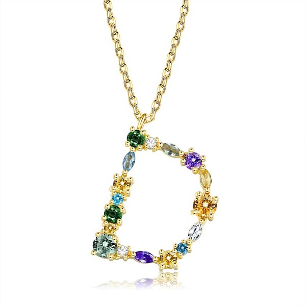 PandaHall Brass Micro Pave Cubic Zirconia Pendant Necklaces, Initial Necklaces, with Cable Chains, Letter D, Colorful, Golden, 15-3/4 inch...
PandaHall Brass Micro Pave Cubic Zirconia Pendant Necklaces, Initial Necklaces, with Cable Chains, Letter D, Colorful, Golden, 15-3/4 inch...