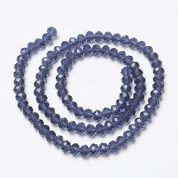 PandaHall Glass Beads Strands, Faceted, Rondelle, Slate Blue, 3x2mm, Hole: 0.8mm, about 150~155pcs/strand, 15~16 inch(38~40cm) Glass...
PandaHall Glass Beads Strands, Faceted, Rondelle, Slate Blue, 3x2mm, Hole: 0.8mm, about 150~155pcs/strand, 15~16 inch(38~40cm) Glass...