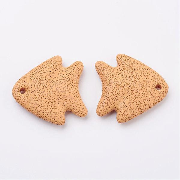 PandaHall Natural Lava Rock Big Pendants, Fish, Dyed, Orange, 54~56x52~53x10~11mm, Hole: 4mm Lava Rock Fish Orange
PandaHall Natural Lava Rock Big Pendants, Fish, Dyed, Orange, 54~56x52~53x10~11mm, Hole: 4mm Lava Rock Fish Orange