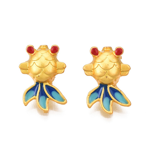 PandaHall Rack Plating Brass Enamel European Beads, Large Hole Beads, Cadmium Free & Lead Free, Golden, Goldfish, Steel Blue, 14.5x9.5x8.5mm...
PandaHall Rack Plating Brass Enamel European Beads, Large Hole Beads, Cadmium Free & Lead Free, Golden, Goldfish, Steel Blue, 14.5x9.5x8.5mm...