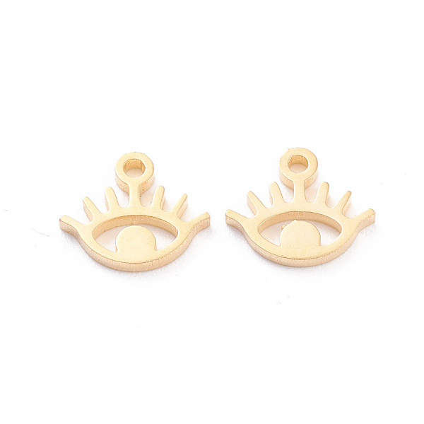 PandaHall 304 Stainless Steel Charms, Laser Cut, Eye, Golden, 8.5x9.5x1mm, Hole: 1.2mm 304 Stainless Steel Eye
PandaHall 304 Stainless Steel Charms, Laser Cut, Eye, Golden, 8.5x9.5x1mm, Hole: 1.2mm 304 Stainless Steel Eye