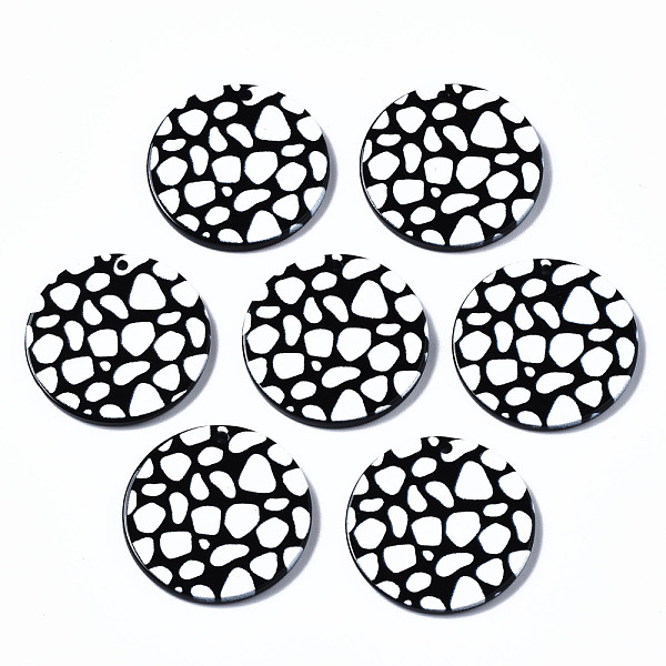 PandaHall 3D Printed Acrylic Pendants, Flat Round with Wave Point Pattern, Black and White, Black, 27.5x2.5mm, Hole: 1.6mm Acrylic Flat...
PandaHall 3D Printed Acrylic Pendants, Flat Round with Wave Point Pattern, Black and White, Black, 27.5x2.5mm, Hole: 1.6mm Acrylic Flat...