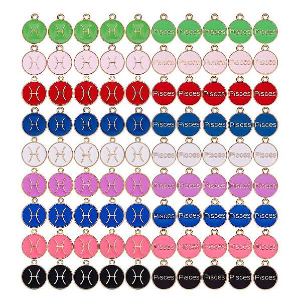 PandaHall 90Pcs 9 Colors Alloy Enamel Pendants, Cadmium Free & Lead Free, Flat Round with Constellation, Light Gold, Pisces, 15x12x2mm, Hole...
PandaHall 90Pcs 9 Colors Alloy Enamel Pendants, Cadmium Free & Lead Free, Flat Round with Constellation, Light Gold, Pisces, 15x12x2mm, Hole...