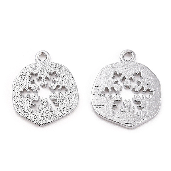 PandaHall Brass Charms, Nickel Free, Real Platinum Plated, Flat Round with Snowflake, 14x12x1mm, Hole: 1mm Brass Flat Round
PandaHall Brass Charms, Nickel Free, Real Platinum Plated, Flat Round with Snowflake, 14x12x1mm, Hole: 1mm Brass Flat Round