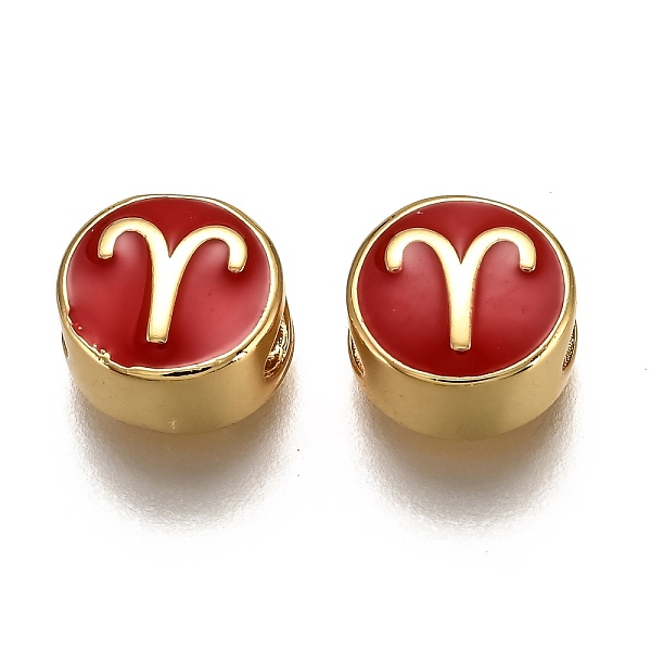 PandaHall Brass Beads, with Enamel, Flat Round with Constellation, Real 18K Gold Plated, Red, Aries, 10x5mm, Hole: 4.5x2.5mm Brass+Enamel...
PandaHall Brass Beads, with Enamel, Flat Round with Constellation, Real 18K Gold Plated, Red, Aries, 10x5mm, Hole: 4.5x2.5mm Brass+Enamel...
