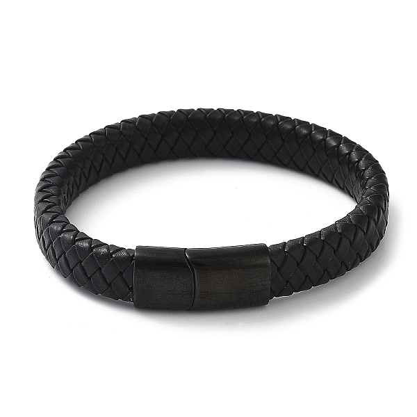 PandaHall Braided Leather Cord Bracelets, with 304 Stainless Steel Magnetic Clasps, Electrophoresis Black, 205x12x6mm Leather Black
PandaHall Braided Leather Cord Bracelets, with 304 Stainless Steel Magnetic Clasps, Electrophoresis Black, 205x12x6mm Leather Black