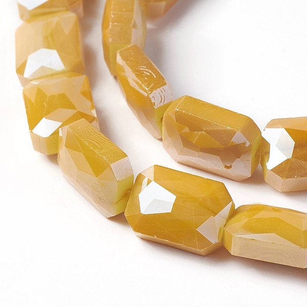 PandaHall Electroplate Glass Beads Strands, Pearl Luster Plated, Faceted Rectangle, Goldenrod, 13.5~14x10x6.5~7mm, Hole: 1.2mm, about..., Gold
PandaHall Electroplate Glass Beads Strands, Pearl Luster Plated, Faceted Rectangle, Goldenrod, 13.5~14x10x6.5~7mm, Hole: 1.2mm, about..., Gold